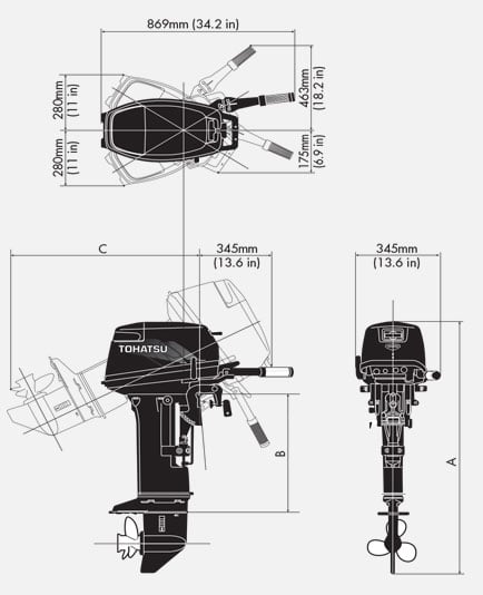 Лодочный мотор TOHATSU M18E2S 2х-тактный